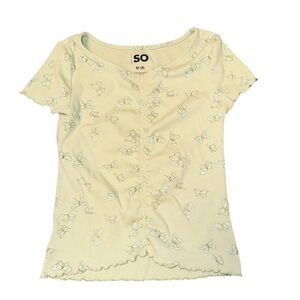 SO Girls Butterfly Ribbed Top